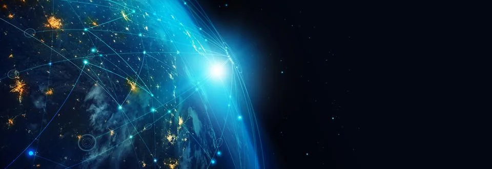 Global network background, Communication technology for internet business. 스톡 사진