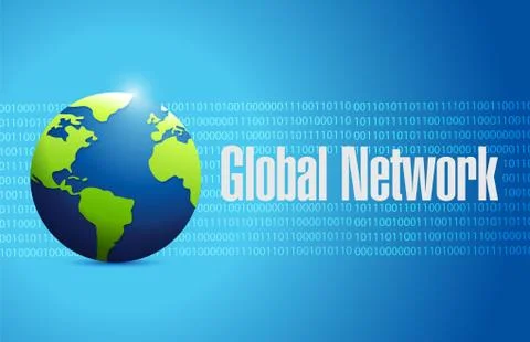 Global network binary globe sign concept Stock Illustration