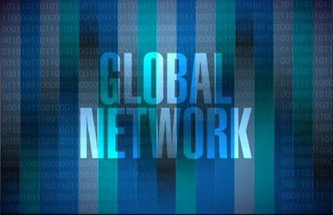 Global network binary sign concept Stockillustratie