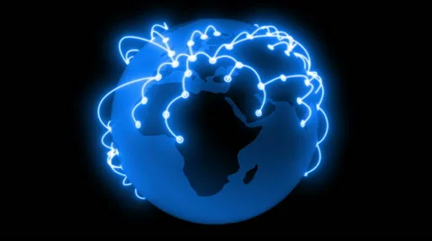 Global Network Blue Color Growing across the Earth. Stock Footage 60053412