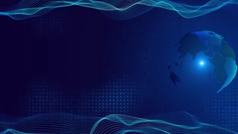 Global network business connection. Hi-tech HUD circles World map point and line Stock Footage 294957763