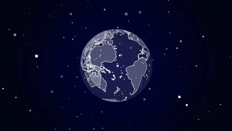 Global network business connection, HUD circles World map point and line Stock Footage 343494627