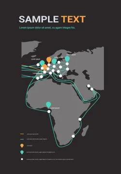 Global network cable connections and information transfer system world map イラスト素材