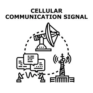 Global network cellular communication signal transmitting technology Stock Illustration