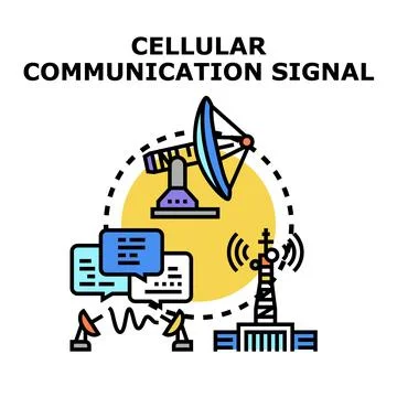 Global network cellular communication signal transmitting technology Stock Illustration