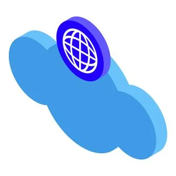 Global network cloud computing icon showing internet service Stock Illustration