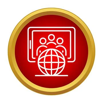 Global network communication connecting people on tablet 스톡 일러스트