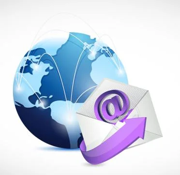 Global network communication. contact us email Stock Illustration