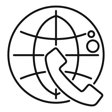 Global network communication line icon showing worldwide connection Stock Illustration