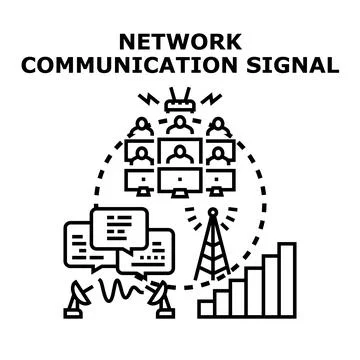 Global network communication signal data connection concept Stock Illustration