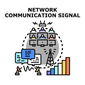Global network communication signal data connection concept Stock Illustration