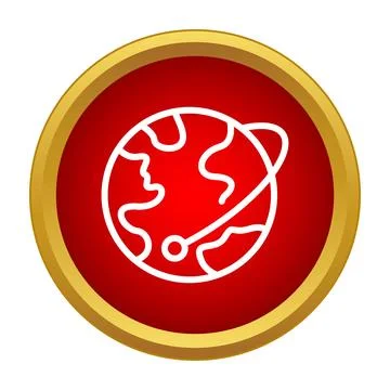 Global network communication symbol on red button 스톡 일러스트