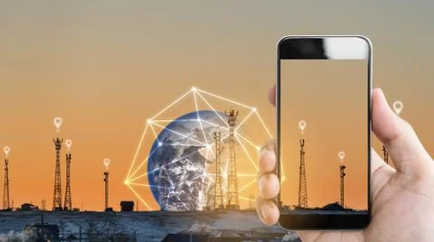 Global network communication technology. Element of this image furnished by NASA Stock Photos