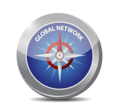 Global network compass sign concept Stock Illustration
