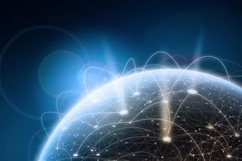 Global network concept. 3D rendering elements Фото
