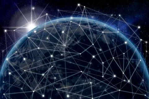 Global network concept. 3D rendering elements of this image furnished by NASA Stock Photos