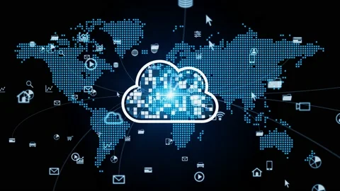Global network concept. Cloud computing. Stock Footage 160097852