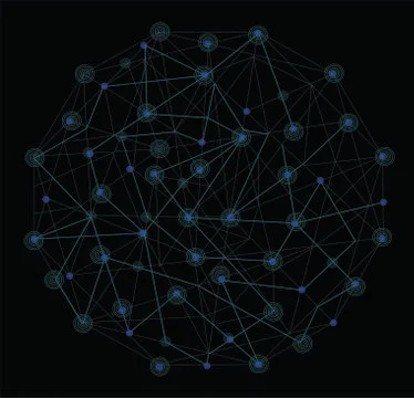 Global network concept design connection style on dark background Stock Illustration
