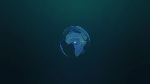 Global Network Connected animation of Global Business Network rotating in Space Illustrazione stock