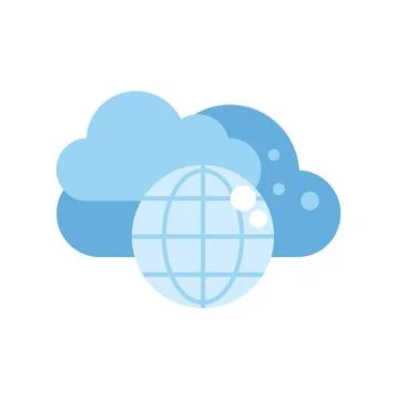 Global network connected to cloud computing technology Stockillustratie