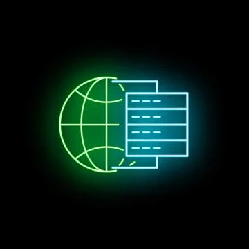 Global network connected to server rack for data hosting 스톡 일러스트