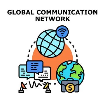 Global network connecting communication and business worldwide Stock Illustration