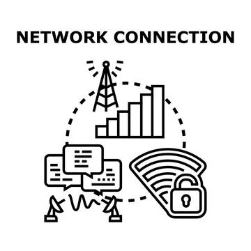 Global network connecting communication and internet data Stock Illustration