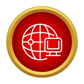 Global network connecting computer to worldwide internet 스톡 일러스트