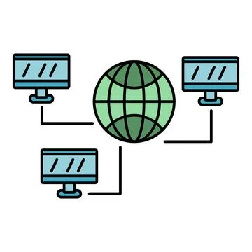 Global network connecting computers and digital data communication Stock Illustration