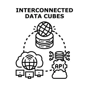 Global network connecting data storage and cloud computing Stock Illustration