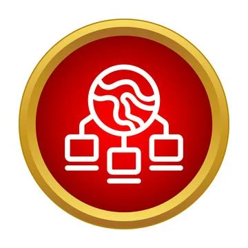 Global network connecting desktop computers icon concept Stockillustratie