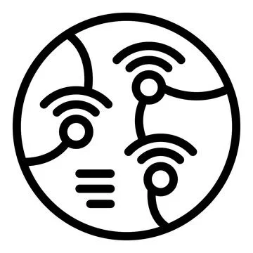 Global network connecting devices using wireless technology Illustrazione stock