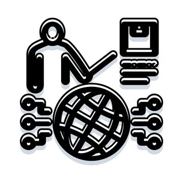 Global network connecting digital information and devices Illustrazione stock