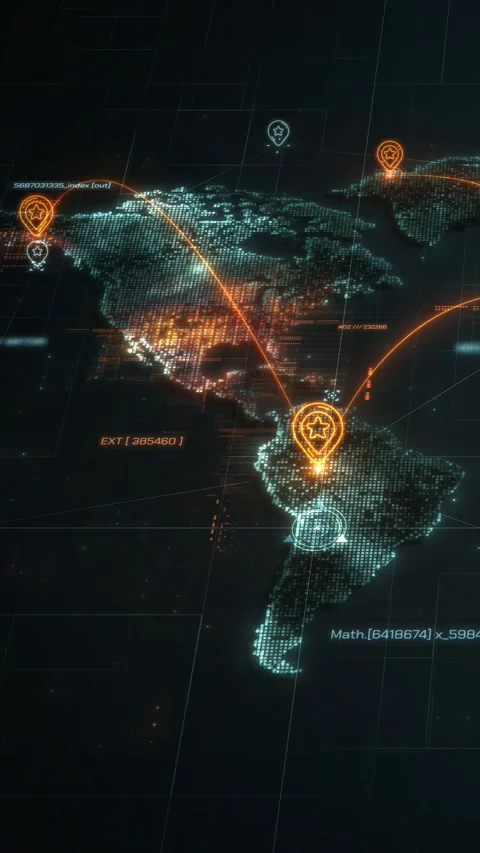 Global network connecting digital world map points Video stock 321281025