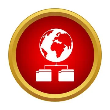 Global network connecting file folders worldwide data sharing イラスト素材