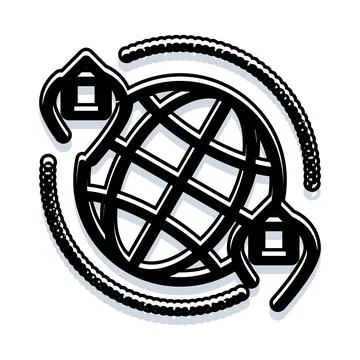 Global network connecting homes and real estate worldwide Stock Illustration