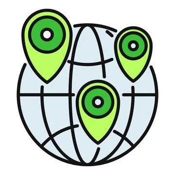 Global network connecting locations and points on earth Illustrazione stock