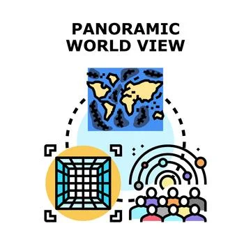 Global network connecting people in virtual world view Stock Illustration