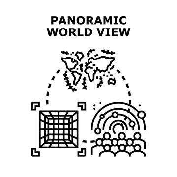 Global network connecting people in virtual world view Stock Illustration