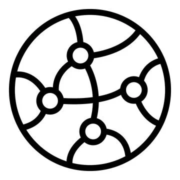 Global network connecting points around the world icon Stock Illustration