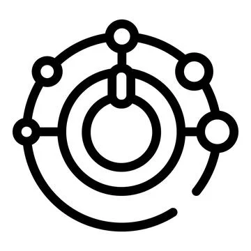 Global network connecting points with lines forming concentric circles Stock Illustration