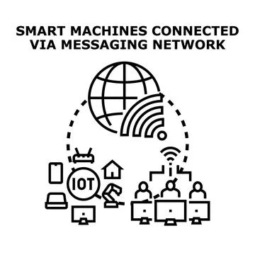 Global network connecting smart devices and people Stock Illustration