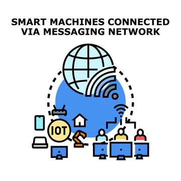 Global network connecting smart devices and people Stock Illustration