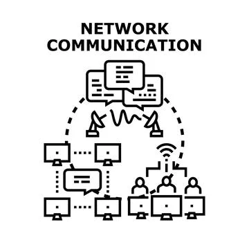 Global network connecting users transmitting digital information data Stock Illustration