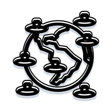 Global network connecting world communication and logistics Stock Illustration