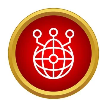 Global network connecting world communication data icon Stock Illustration