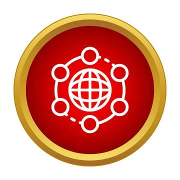 Global network connecting world communication lines icon Illustrazione stock