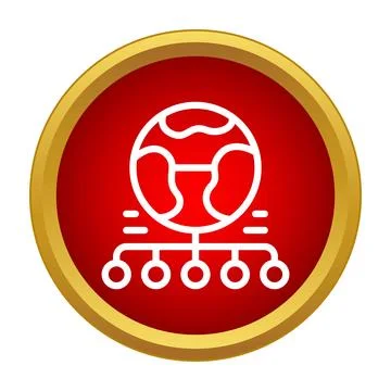 Global network connecting world communication distribution icon Stock Illustration