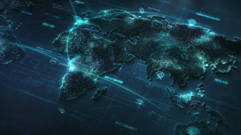 Global network connecting world with digital data transferring information Stock Footage 317220280