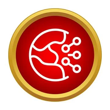 Global network connecting world online icon button 스톡 일러스트